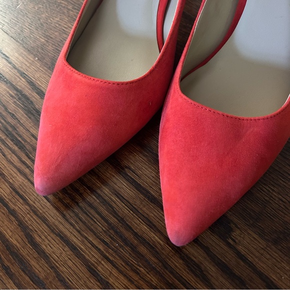 Ann Taylor Eryn Red Suede Heels Size 8 - Picture 7 of 11